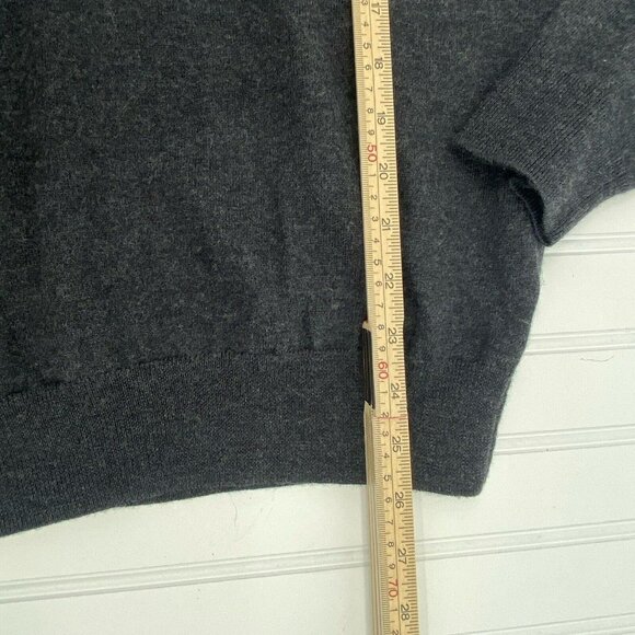 Express Sweater Mens Large Gray Knit‎ Pullover Crew Neck Long Sleeve Merino Wool - Picture 6 of 8